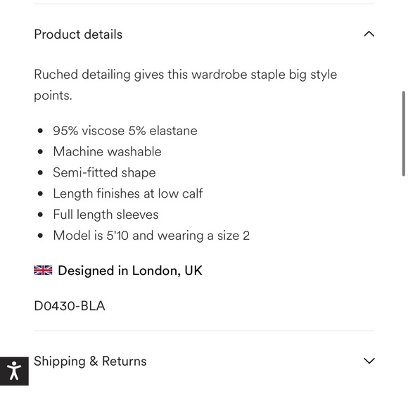 Boden NWT Ruched Jersey Midi Dress in Black and Ivory Tulip Vine Size US2P - Picture 15 of 15